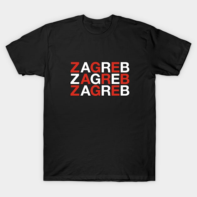 ZAGREB Croatian Flag T-Shirt by eyesblau